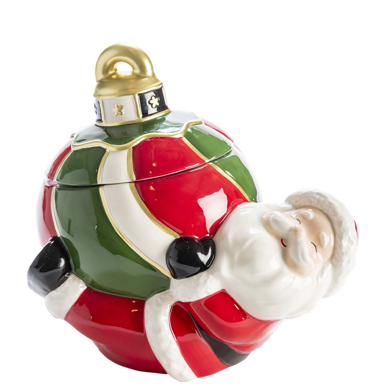 SFERA IN CERAMICA CON BABBO NATALE IN CERAMICA 25*22